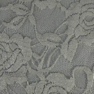 All-Over Foil Mechanical Stretch Design Lace | Spandex Palace White Silver
