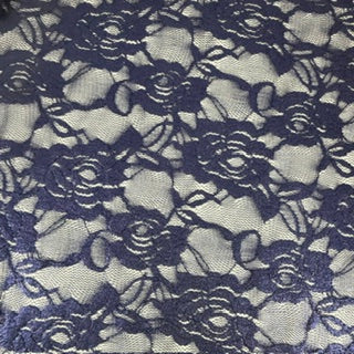 All-Over Foil Mechanical Stretch Design Lace | Spandex Palace  Navy