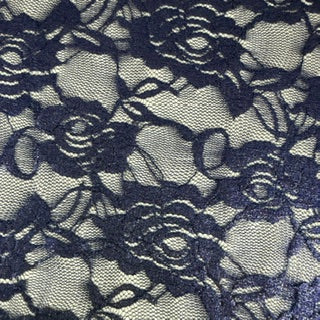 All-Over Foil Mechanical Stretch Design Lace | Spandex Palace  Navy