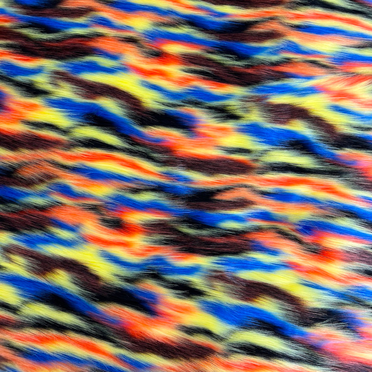 Ysidro Multicolor Long Pile Faux Fur Fabric