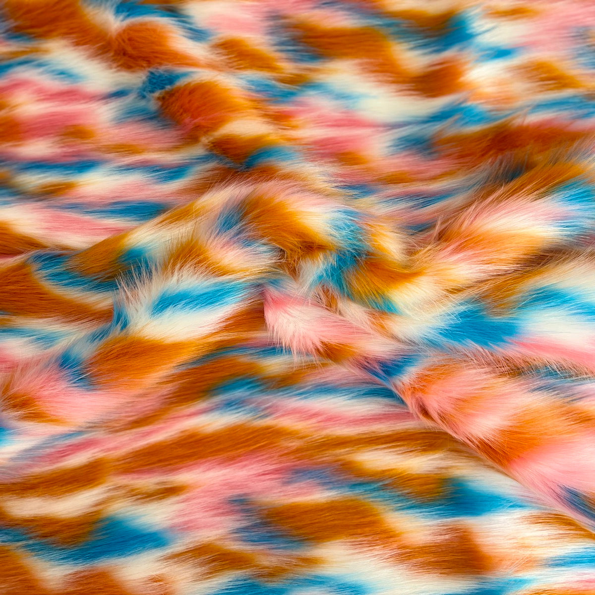 Ysidro Multicolor Long Pile Faux Fur Fabric