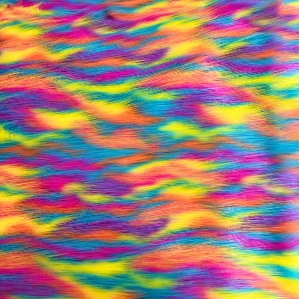 Ysidro Multicolor Long Pile Faux Fur Fabric