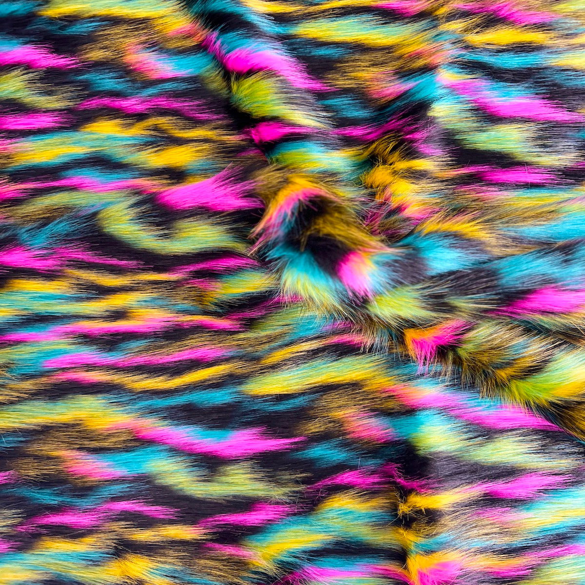 Ysidro Multicolor Long Pile Faux Fur Fabric