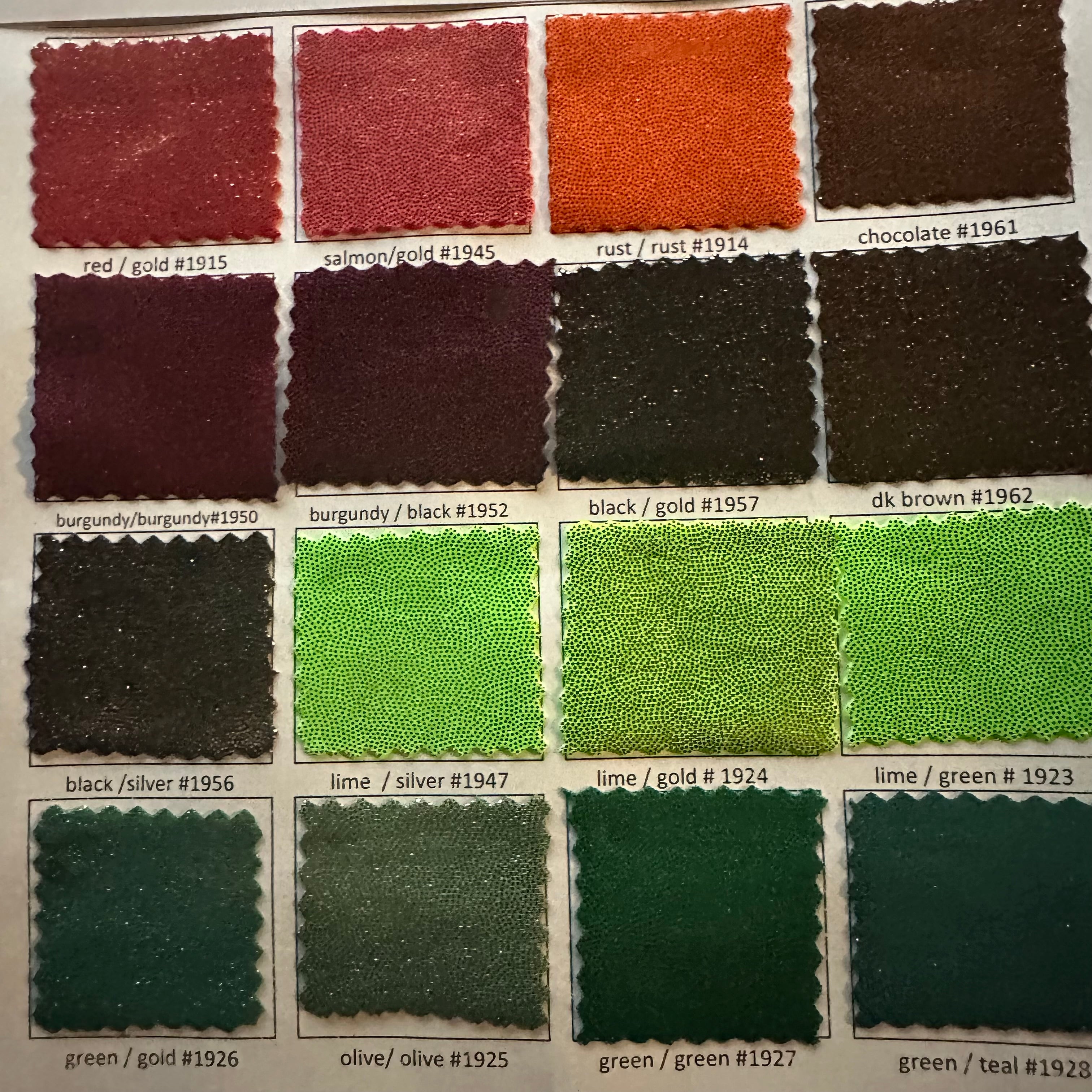 4 Way Stretch Nylon Spandex Foggy foil Color card | Spandex Palace