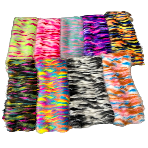 Ysidro Multicolor Long Pile Faux Fur Fabric