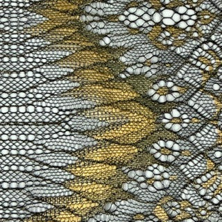 Elegant Chantilly Lace Blend Fabric | Spandex Palace Gold