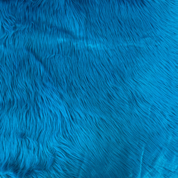 Dark Turquoise Luxury Long Pile Shaggy Faux Fur Fabric