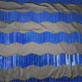 Zig-Zag 5mm Sequin Stretch Power Mesh Fabric | Spandex Palace Black  Royal