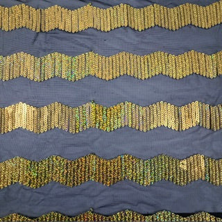 Zig-Zag 5mm Sequin Stretch Power Mesh Fabric | Spandex Palace Black  Gold