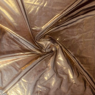 Ultrashine Foil Stretch Power Mesh Fabric | Spandex Palace Rose Gold