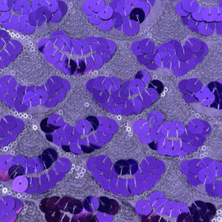 Mermaid Design Dual-Size Sequin Mesh Fabric | Spandex Palace Purple