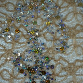 Stretch Corded Sequin Spandex Lace Fabric | Spandex Palace Gold