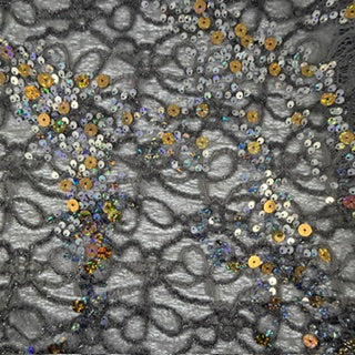Stretch Corded Sequin Spandex Lace Fabric | Spandex Palace Silver