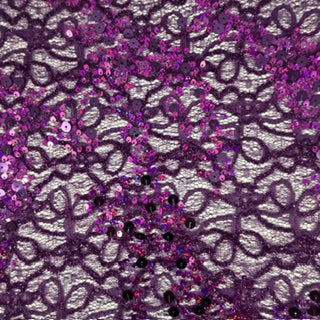 Stretch Corded Sequin Spandex Lace Fabric | Spandex Palace Fuchsia