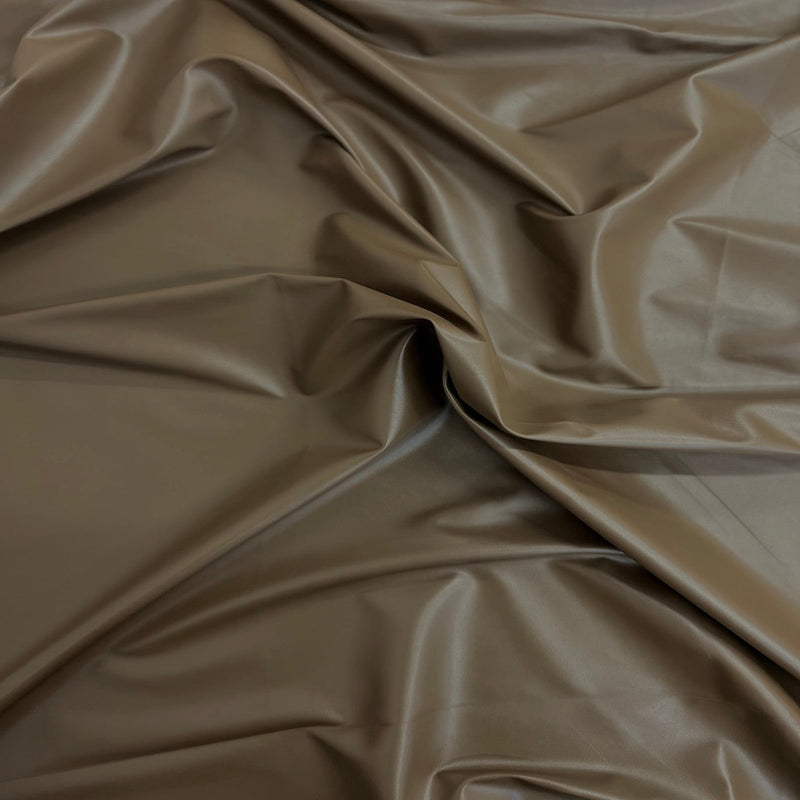 Light Brown Two Way Stretch Faux Leather Vinyl Fabric