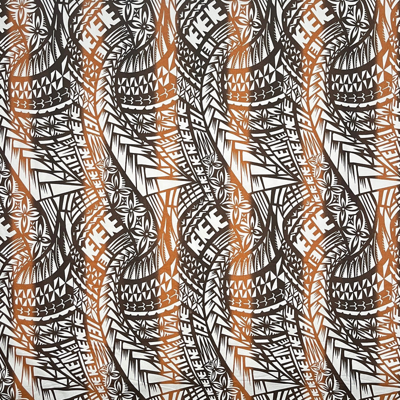 Traditional Polynesian Tattoo Fabric | Cotton Light-Barkcloth  |  Spandex Palace