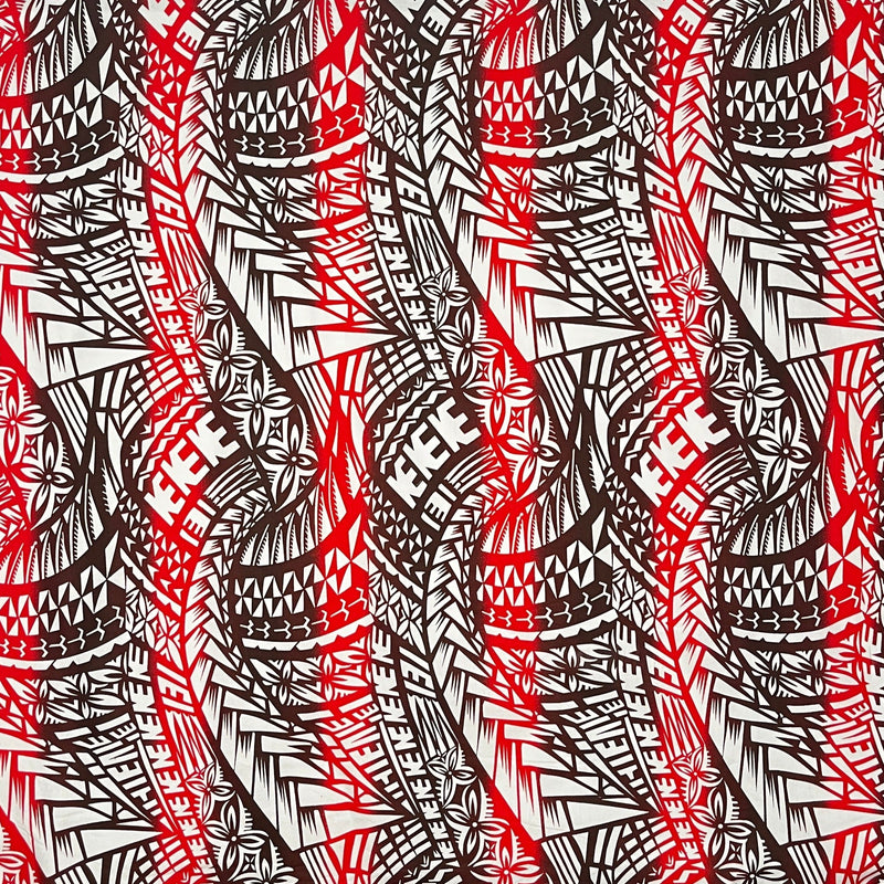 Traditional Polynesian Tattoo Fabric | Cotton Light-Barkcloth  |  Spandex Palace