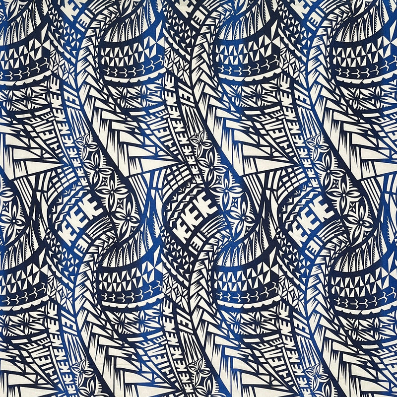 Traditional Polynesian Tattoo Fabric | Cotton Light-Barkcloth  |  Spandex Palace