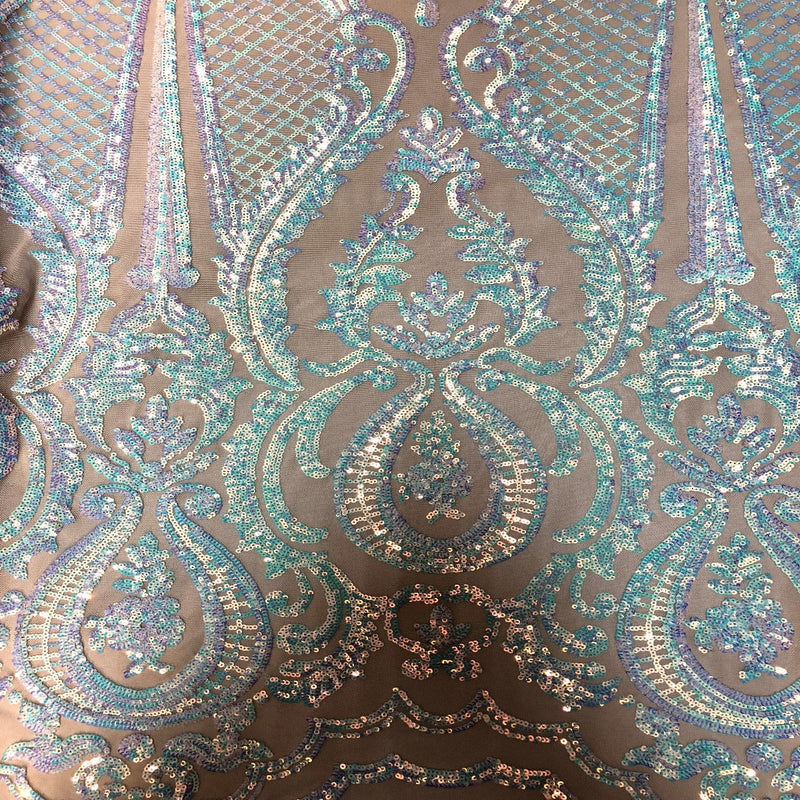 Pearl White Iridescent Chantal Deluxe Sequin Fabric