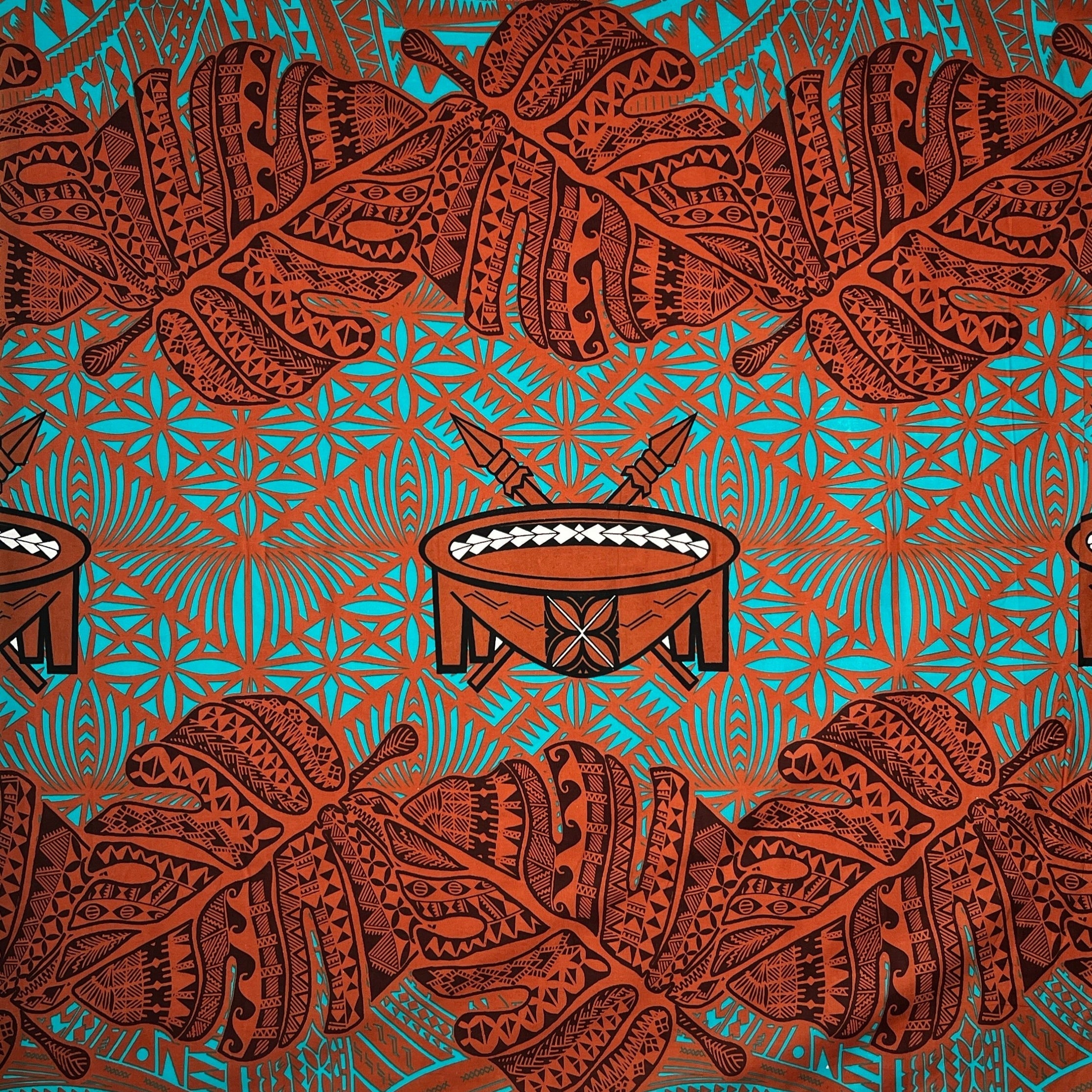 Monstera Double Border Cotton Fabric | Islands Fabric