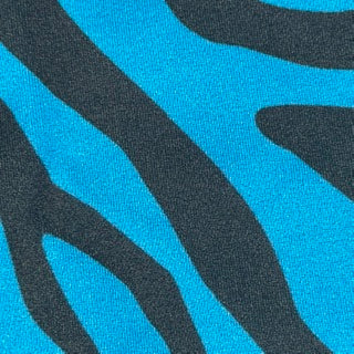 Zebra Print High-Stretch Tricot Spandex Fabric | Spandex Palace Turq