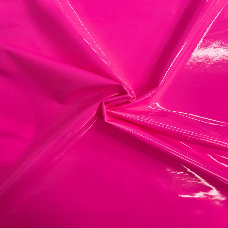 Neon Pink Faux Patent Leather Apparel Vinyl Fabric