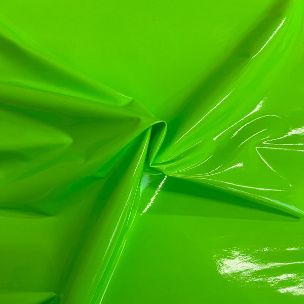 Neon Green Faux Patent Leather Apparel Vinyl Fabric