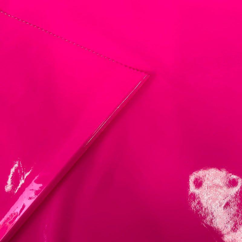 Neon Pink Faux Patent Leather Apparel Vinyl Fabric