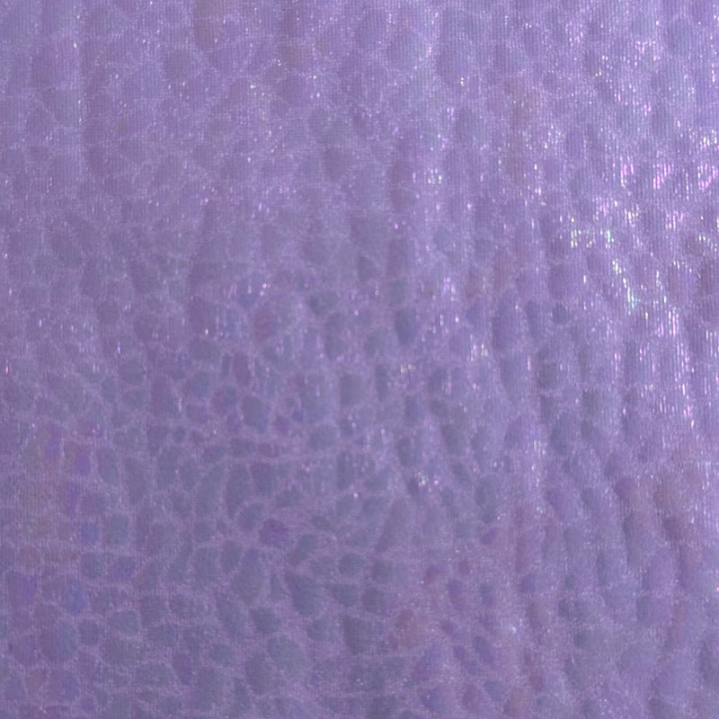 4 Way Stretch Nylon Spandex Fabric - Alligator Skin Hologram for Bold Designs| Spandex Palace Lilac Illusion