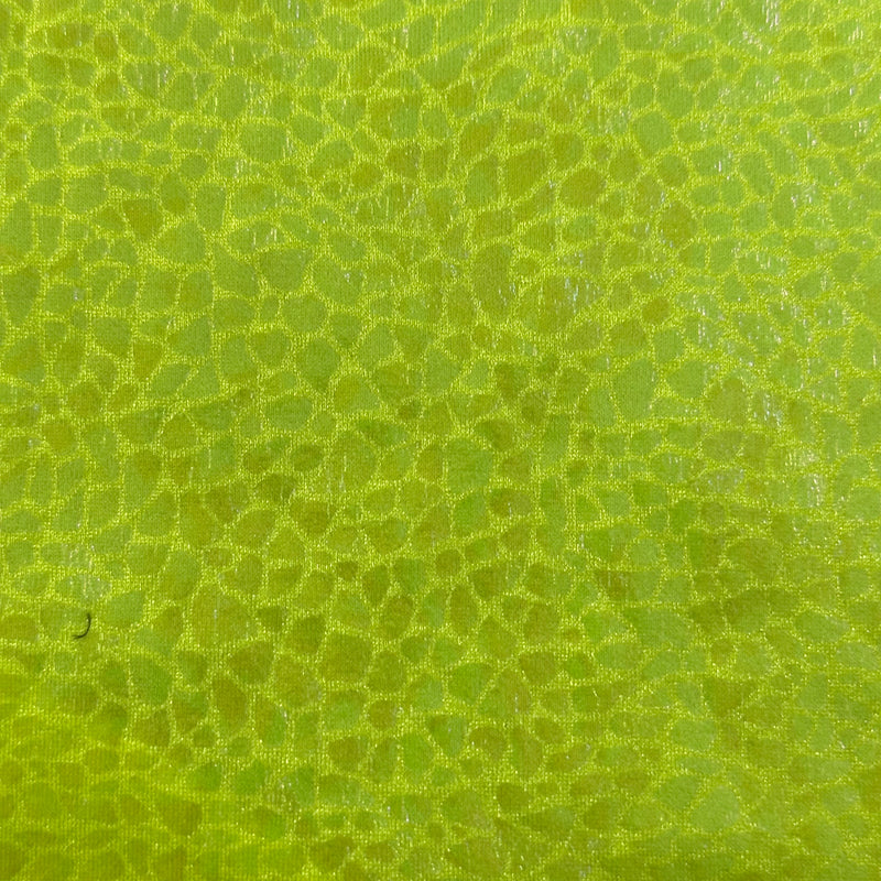 4 Way Stretch Nylon Spandex Fabric - Alligator Skin Hologram for Bold Designs| Spandex Palace Lime Illusion