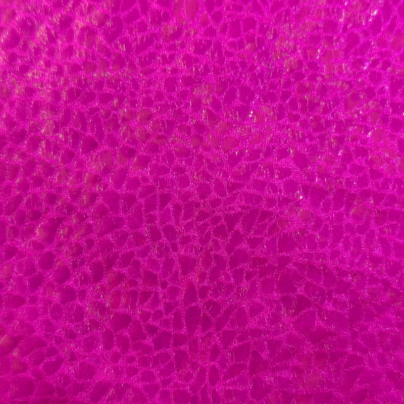 4 Way Stretch Nylon Spandex Fabric - Alligator Skin Hologram for Bold Designs| Spandex Palace Hot Pink Illusion