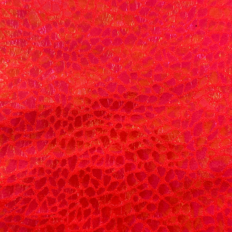 4 Way Stretch Nylon Spandex Fabric - Alligator Skin Hologram for Bold Designs| Spandex Palace Coral Illusion