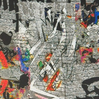 Vibrant Urban Graffiti Print Lightweight Polyester Spandex | Spandex Palace Silver