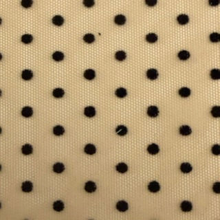 Polka Dot Flocked Stretch Power Mesh Fabric | Spandex Palace Nude Black