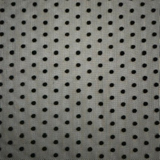 Polka Dot Flocked Stretch Power Mesh Fabric | Spandex Palace Black Black