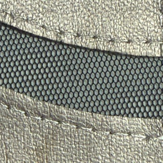 Polyester Mesh with Faux Leather Wave Appliqué | Spandex Palace