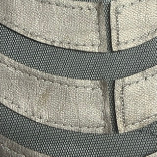 Polyester Mesh with Faux Leather Wave Appliqué | Spandex Palace
