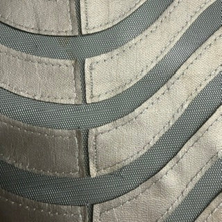 Polyester Mesh with Faux Leather Wave Appliqué | Spandex Palace