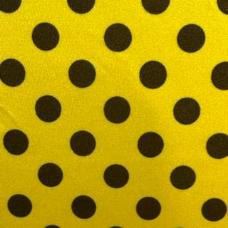 Black Polka Dot Nylon Tricot Performance Fabric | Spandex Palace  Yellow