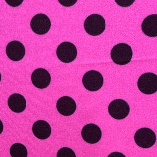Black Polka Dot Nylon Tricot Performance Fabric | Spandex Palace  Hot Pink