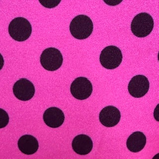 Black Polka Dot Nylon Tricot Performance Fabric | Spandex Palace  Hot Pink