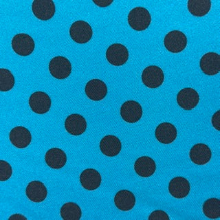 Black Polka Dot Nylon Tricot Performance Fabric | Spandex Palace  Turq