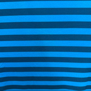1" Stripe Polyester Spandex Tricot Fabric | Spandex Palace Black Turq