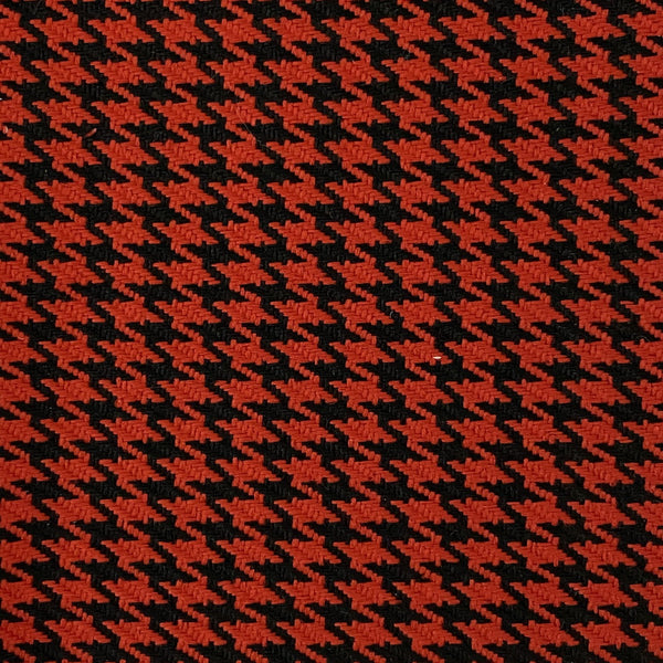 Red | Black Acrylic Houndstooth Fabric