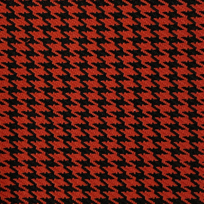 Red | Black Acrylic Houndstooth Fabric