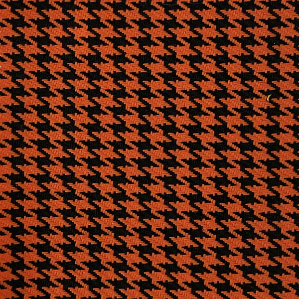 Orange | Black Acrylic Houndstooth Fabric