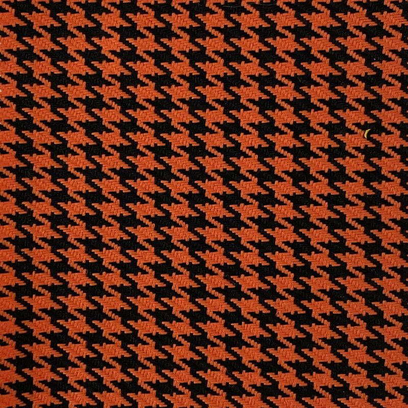 Orange | Black Acrylic Houndstooth Fabric