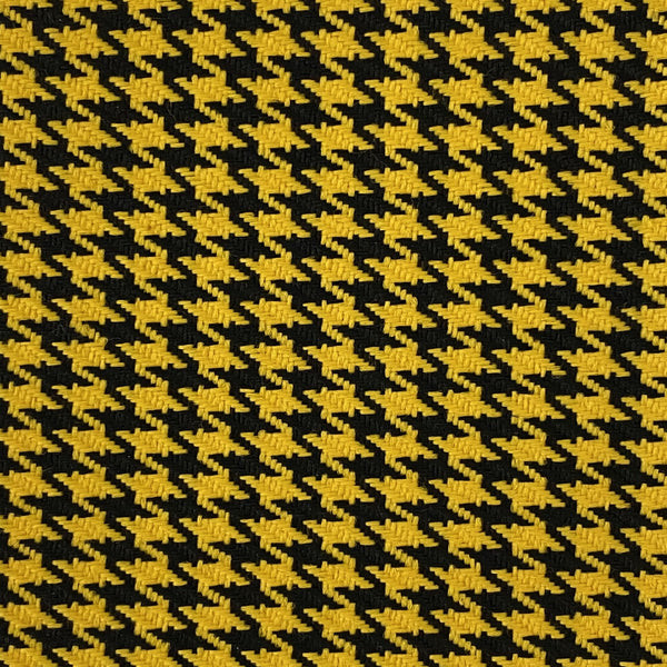 Yellow | Black Acrylic Houndstooth Fabric