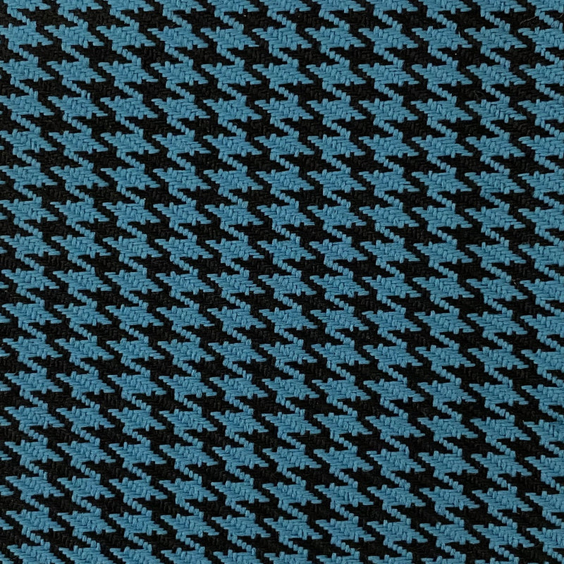 Blue | Black Acrylic Houndstooth Fabric