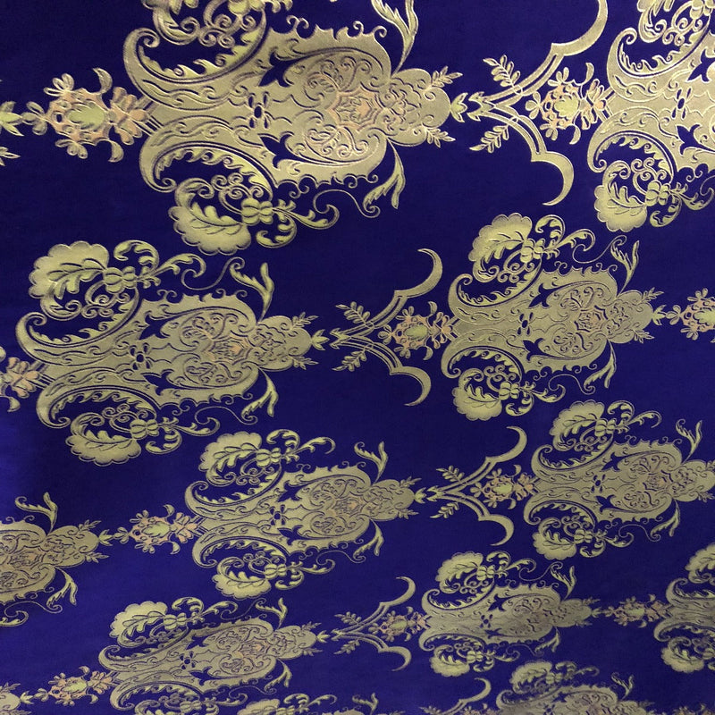 Purple Gold Jacquard Flocking Velvet Drapery Upholstery Fabric